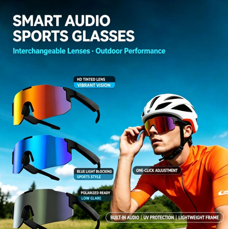 Smart Glasses Lens - Умные спортивные очки с аудиосистемой и